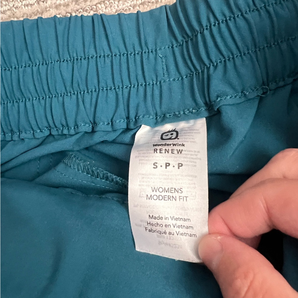 Carribean blue jogger scrubs pants size small— Wonderwink renew
